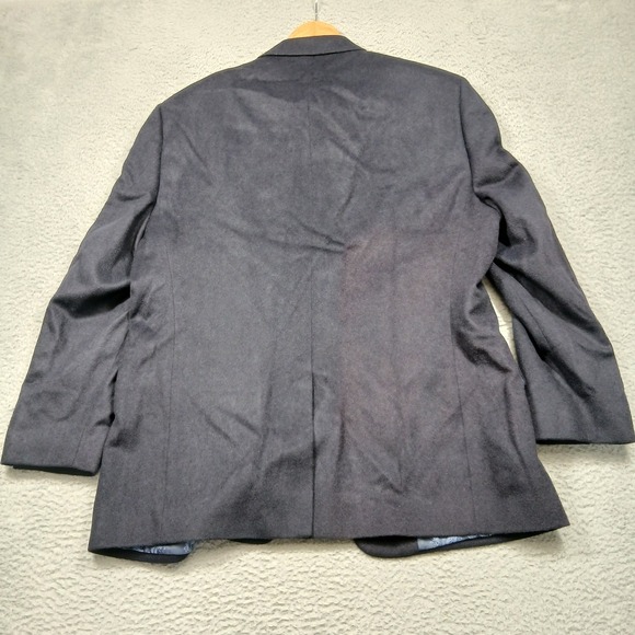 Turnbury Men's 48R Camel Hair Blazer Sport Coat 100% Camelhair Navy Blue Paisley - Picture 2 of 7